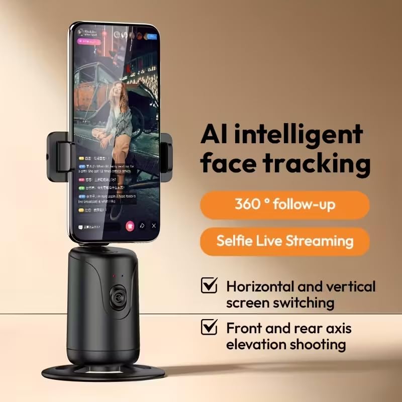 AI Mobile Stabilizer, Auto Face Tracking Tripod, Smart Gesture Live Streaming Mobile Automatic Intelligent Stabilizer, Face Tracking Desktop Phone Holder, Smart Bluetooth Face-Tracking Stand