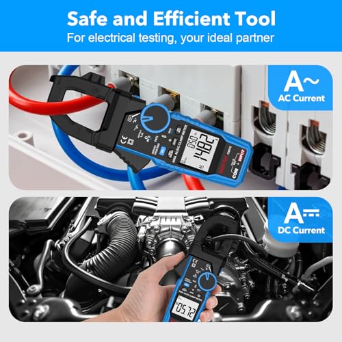 MESTEK Inrush Clamp Meter Multimeter, 600A AC/DC Amp Meter