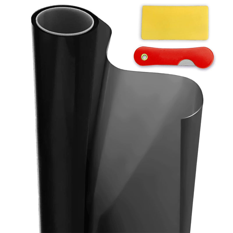 Car Window Tint Film for Auto Sun Shade Roll 20% VLT Black Universal Fit Width 20'' x Length 20 Ft Roll | Automotive Baby Protection Passenger Privacy Sunlight Heat UV Block and Scratch Resistant