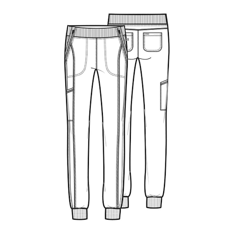 Cherokee Infinity Womens Scrub Jogger Pants, Mid Rise, Moisture Wicking, Wrinkle-Resistant, 360 Stretch, 5 Pockets - CK110A Medium Black