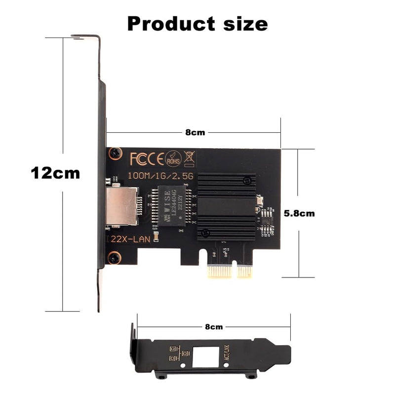 PCIe Gigabit Network Card (for Intel I226) to RJ45 2.5GB Ethernet Network Adapter 2500Mbps NIC LAN Desktop WiFi Card Support Mac OS Window PC