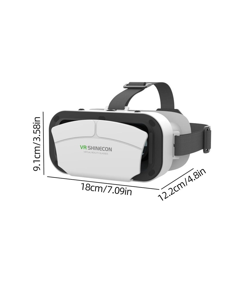 Universal VR Goggles 3D VR Headset, Virtual Reality Glasses Headset Helmets, Compatible with 5.0-7.0 inch for Mobile Games & Movies(White)
