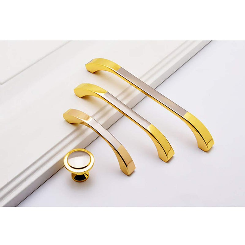 Gold and Silver Cabinet Handles 10 Pack Kitchen Cabinet Pulls 2-1/2" Hole Centers Euro Style Drawer Hardware 2-1/2 in Hole Spacing (Pack of 10) Gold ang Silver