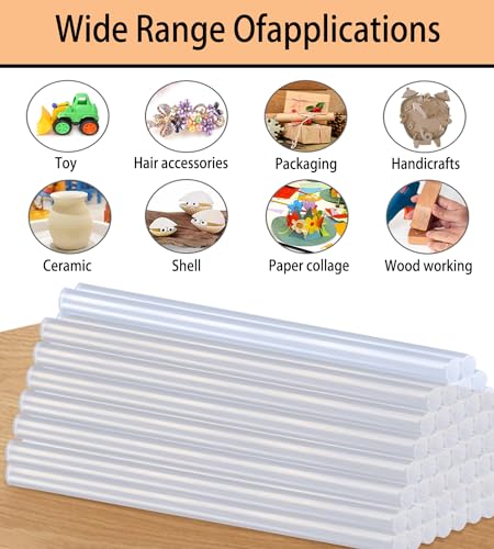 Mini Hot Glue Sticks, 0.27” Dia x 6” Long, 100-Pack Clear Hot Melt Glue Gun Sticks for All-Temp Glue Guns, Multipurpose for Kids Adults DIY Art Craft Sealing Repairing Festival Decoration 75070
