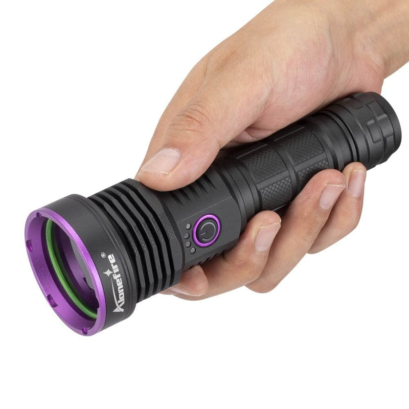 ALONEFIRE SV43 36W 365nm UV Flashlight USB C Rechargeable Ultraviolet Black Light Woods Lamp for Pet Urine Detector, Resin Curing, Scorpion, Bed Bug, Fishing, Leak with UV Protective Glasses, Battery