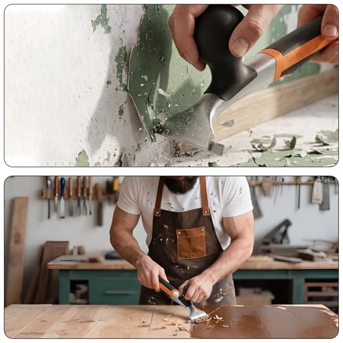 Onemake 2-1/2" Heavy-Duty Premium Ergonomic Carbide Scraper Tool, Removal on Dry Glaze, Stains, Putty, Scratches, Rust, Paint, Glue, Varnish, Resin, Carbide Scraper with Blade & 1 Replaceable Blade