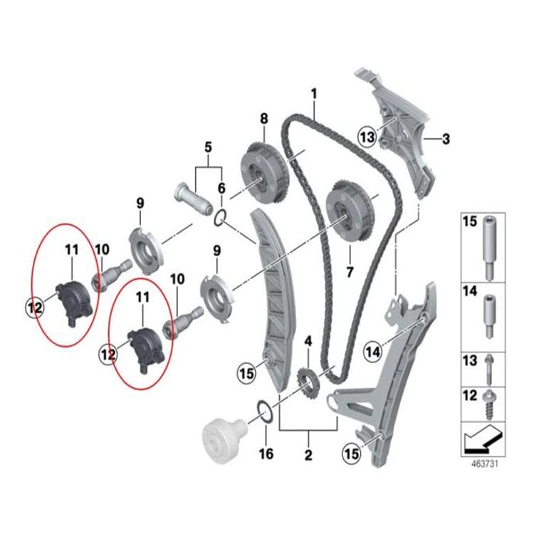 11367593719 2Pcs Upgraded Camshaft Variable Valve Timing Solenoid Gasket Compatible for BMW N20 B48 X4 2015-2018 Car Engine