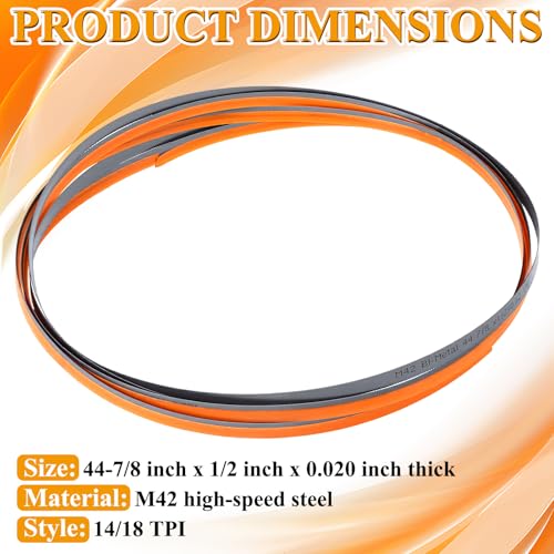 Frienda 5 Pack 44-7/8-inch Bandsaw Blades 44-7/8" x 1/2" X .020" 14/18 TPI 44-7/8" X 1/2" X. 020"