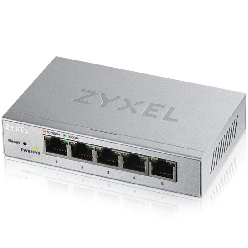 Zyxel 5-Port Gigabit Ethernet Web-Managed Switch | VLAN Support | Sturdy Metal Case | Desktop or Wall-Mount | Fanless | QoS | Ethernet Splitter [GS1200-5]