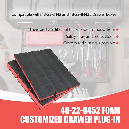 48-22-8452 Packout Foam Tool Organizer Inserts Compatible with Milwau-kee