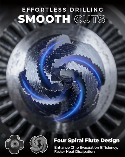 toolant M35 Cobalt Step Drill Bit, 1/4"-1-1/8", TiAlN, 1/4" Hex Shank 1/4" - 1-1/8"