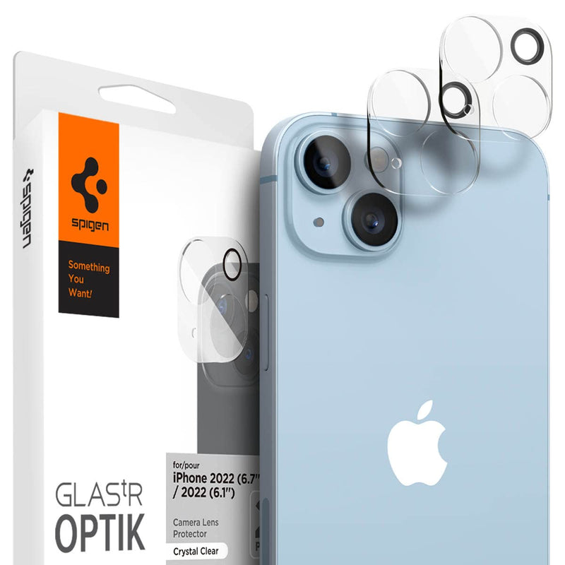 Spigen Camera Lens Screen Protector [GlasTR Optik] Designed for iPhone 14 Plus/iPhone 14 [Case Friendly] - Clear [2 Pack]