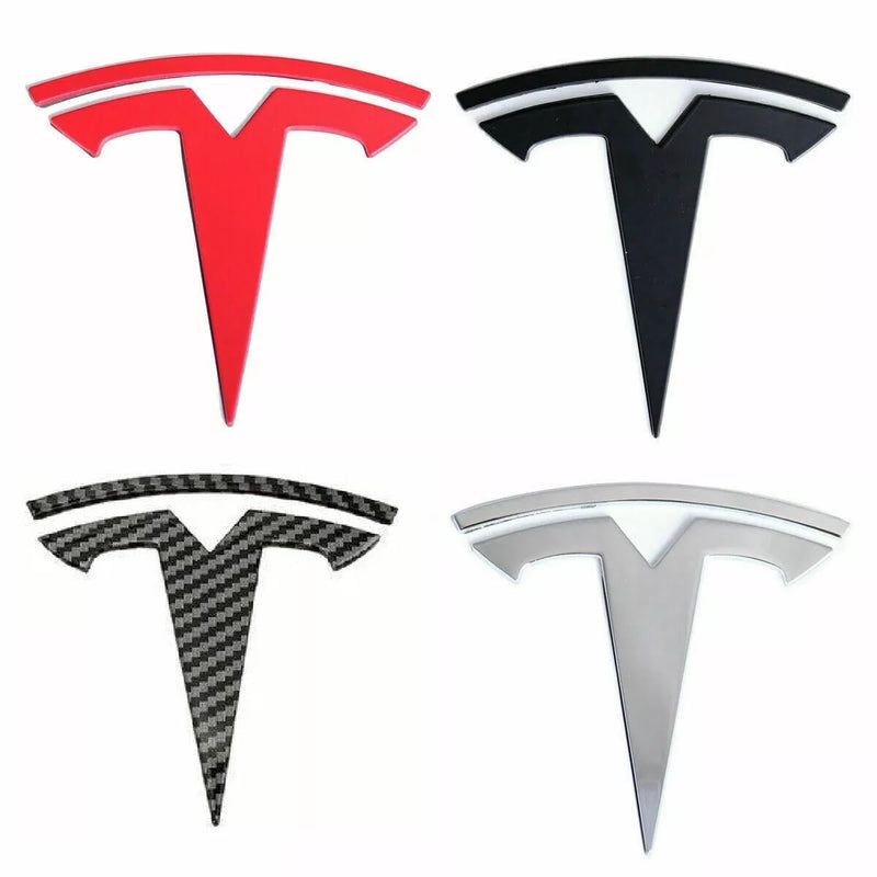 Model 3 / Y Badge Emblem - Front Hood Frunk Replacement Logo for Tesla Model 3 and Y -3D, ABS Emblem Chrome Silver Model 3 / Y