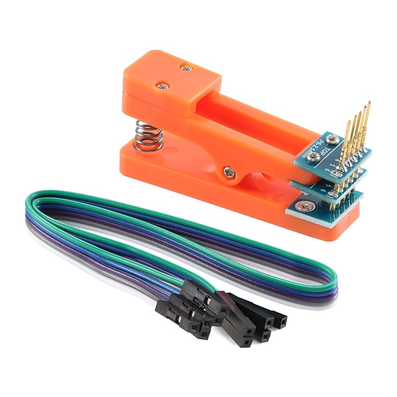 2Pcs 2.54mm Single Row 5Pin Test Clip Module Board Program Burning Clip 5 Pin PCB Burning Fixture Programmer Burning Clip with Dupont Wire