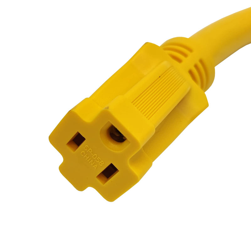 Parkworld 691975 RV Pigtail Shore power 30A Male L5-30P to 5-15R Female Dogbone Adapter Power Cord, Twist Lock L5-30 Plug to 5-15 Receptacle (1FT) 1FT