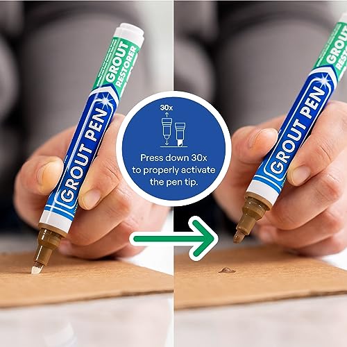 Grout Pen Brown Tile Grout Paint Marker Restorer - Narrow 5mm Tip (7mL) Narrow Tip