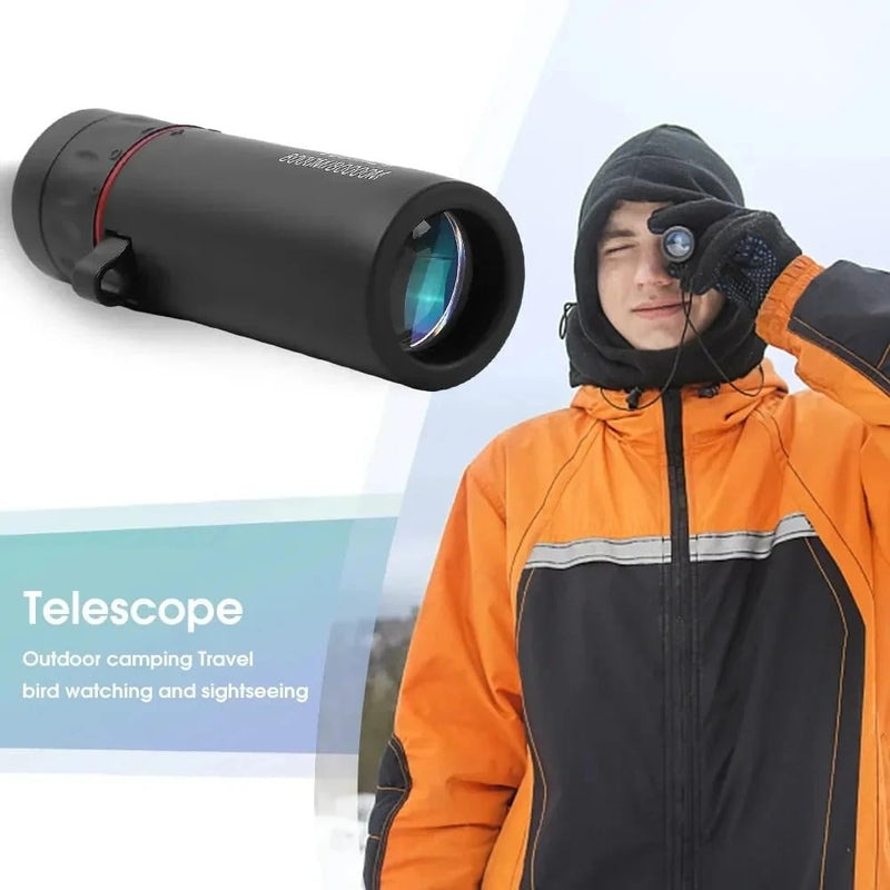 Portable Binoculars, 3000x25 Long-Focus HD Professional Monocular for Adults, Suitable for Outdoor Camping and Hunting (Black) Black
