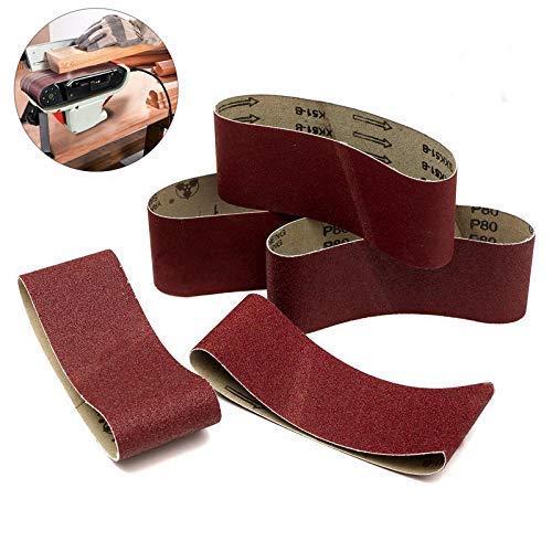 2 Inch X 27 Inch Sanding Belts, 2 Each of 60/80/120/240/320 Grits, Belt Sander Tool for Woodworking, Metal Polishing, Aluminum Oxide Sanding Belts (10 Pack)