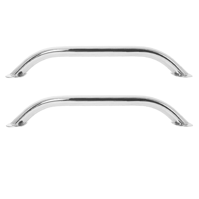 NovelBee 2pcs Stainless Steel Polish Boat Grab Handle Oval Handrail (Overall Length:17.3")