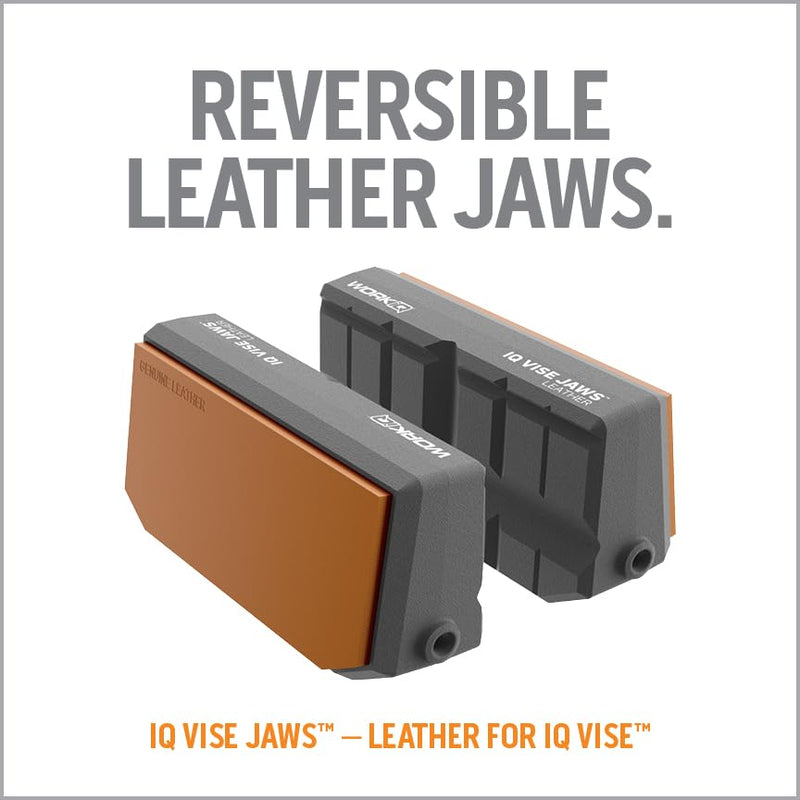 Leather Vise Jaws - Reversible Jaws for Fine Wood and Delicate Items - Feature Genuine Leather Side and Multi-Grooved Nylon Side for Secure Vice Grip
