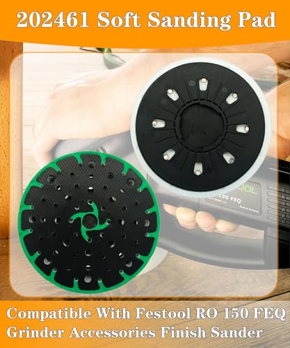 Upgraded 202461 Soft Sanding Pad 6 Inch (150mm) Fits for Festool RO 150 FEQ Sander,1Pack 6 inches