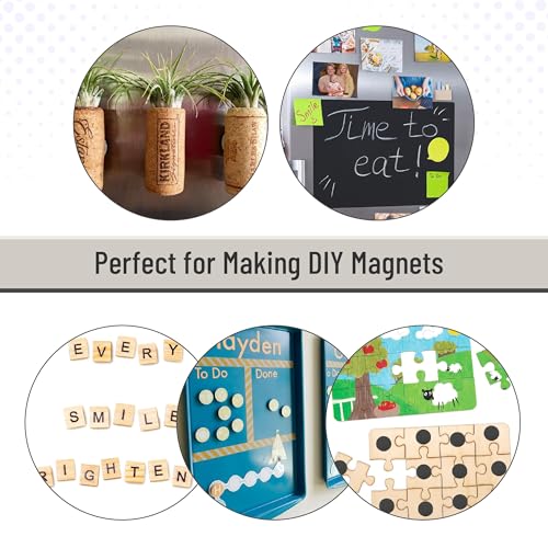 Mr. Pen- Self Adhesive Magnet Dots, 40 pcs, Flexible, 1.2" x 2mm Thickness 40 Pcs, 1.2" x 2mm Black Round