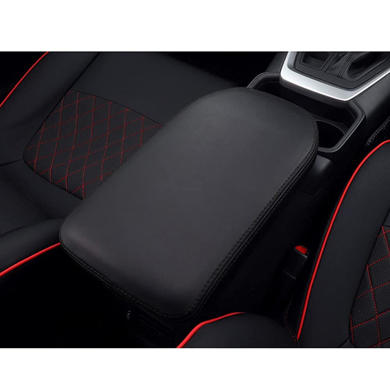 INTGET Center Console Armrest Cover for 2025 Toyota RAV4 Accessories 2024 2023 2022 2021 2020 2019 Leather Middle Console Lid Cover Pad Protector Elbow Arm Rest Covering Car(Black) black
