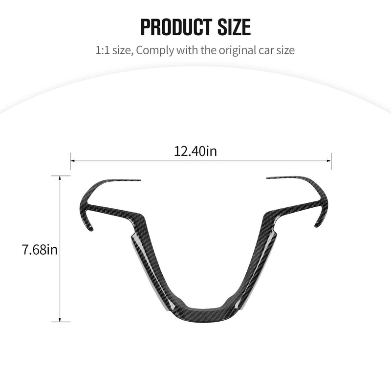 JeCar Steering Wheel Trim Cover Interior Decoration Trim Kit for 2014-2020 Jeep Grand Cherokee & Jeep Cherokee, Carbon Fiber Texture