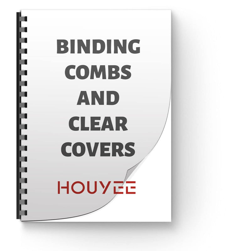 HOUYEE 40 Pack Multi-Size Ring Binding Combs: 5/8 Inch, 1 Inch, 1-1/2 Inch, Letter Size Black Plastic Spines Multi Size，40P