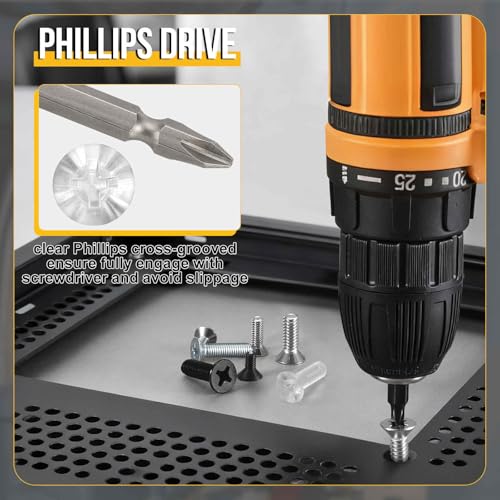 DTGN M8-1.25x25 Phillips Flat Head Bolt Nut Washer Kit Polycarbonate 60pcs 60