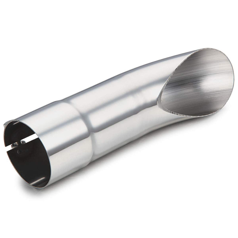 LCGP 2.5 Inch Inlet Turn Down Exhaust Tip, 2 1/2 Inch Inside Diameter Inlet, 9’’ Length Stainless Steel Turndown Exhaust Pipe Silver