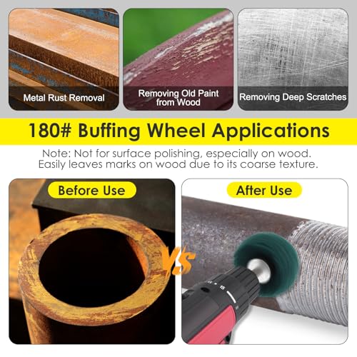 6 PCS Non Woven Abrasive Buffing Polishing Wheel Drill Attachment Set