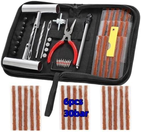 61Pcs Tire Repair Kit, Wheels Quick Seal, Universal Tire Repair Tools for Tire Repair for Car Truck Tractor Trailer Motorcycle 61pcs