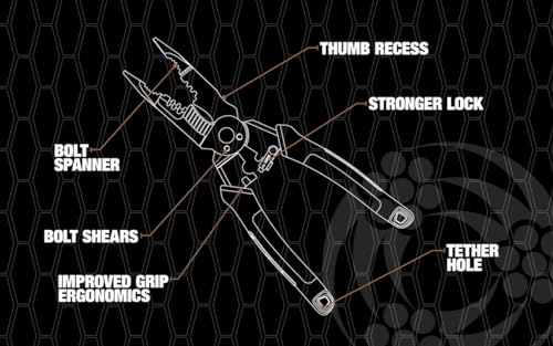 Southwire S7N1HD 7-In-1 Multi-Tool Plier: Shears 6-32 & 8-32 Bolts; Grips; Strips 10-14 AWG SOL & 12-16 AWG STR; Bolt spanner; Bolt shears; Crimper; Reamer; Heavy Duty Forged Steel Pack of 1 7-in-1 Heavy-Duty Multi-Tool Plier