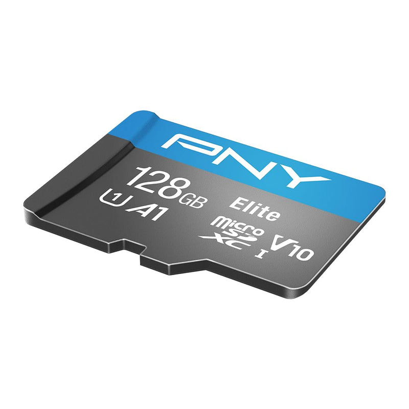 PNY 128GB Elite Mobile Accessories Class 10 U1 V10 A1 microSDXC Flash Memory Card - 100MB/s, Class 10, U1, V10, A1, Full HD, UHS-I, Micro SD