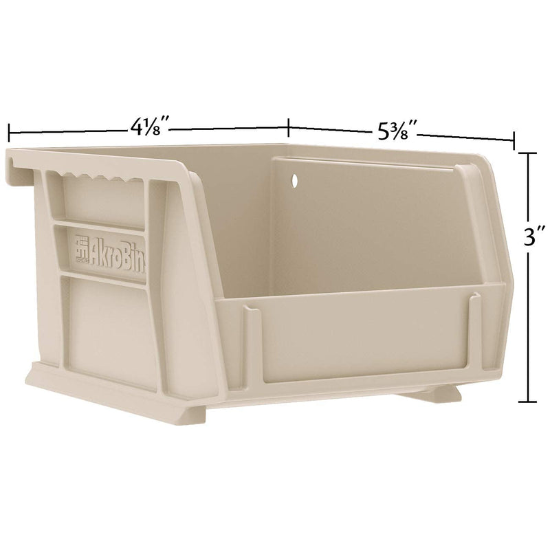 Akro-Mils 30210 AkroBins Plastic Storage Bins, Space-Saving Stackable Bins for Garage, Pantry, Craft Organization, 5" x 4" x 3", Clear, 6-Pack 6 Pack
