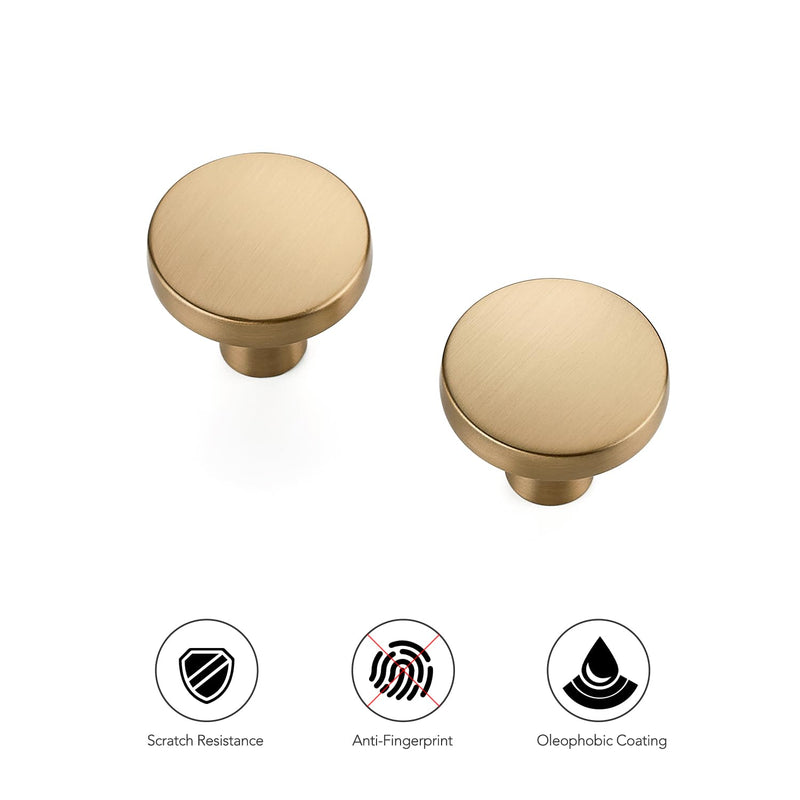Ravinte 10 Pack Single Hole Round Cabinet Knobs and Pulls - Champagne Bronze Kitchen Drawer Hardware