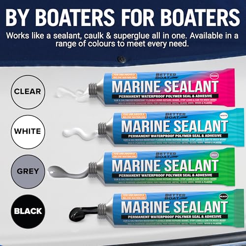 Marine Sealant and Adhesive, Waterproof Marine Grade Caulk Gray 3 oz