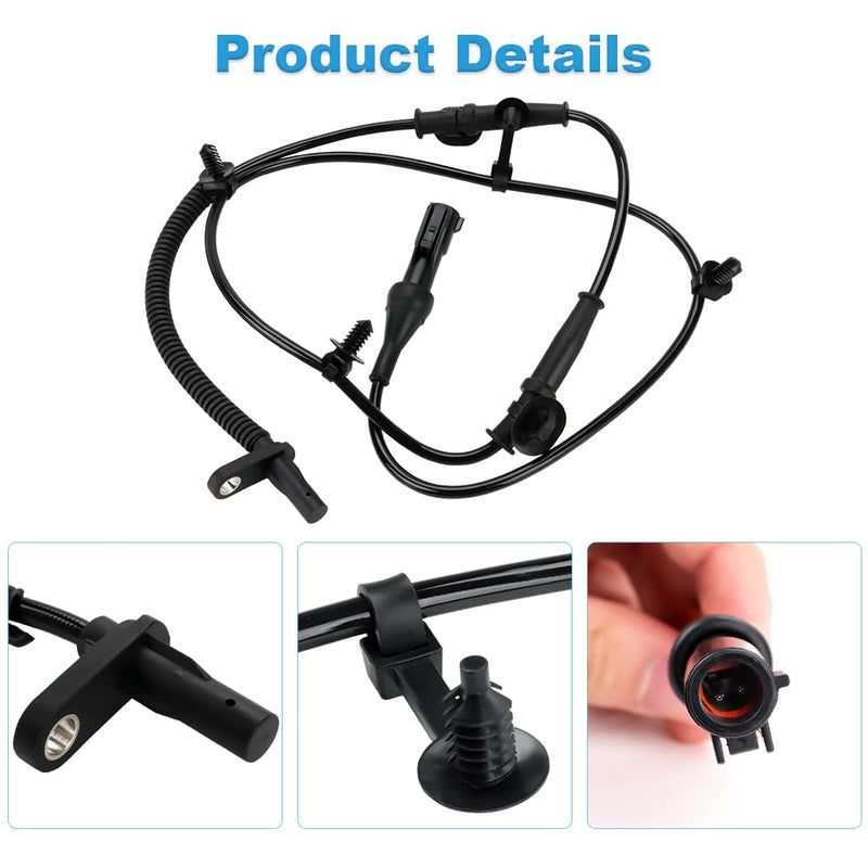 2 Pcs ABS Wheel Speed Sensors Compatible with Ford Edge 3.5L V6 2007 2008 2009 2010 2011 2012, Lincoln MKX V6 2007 to 2012, Front Left & Right abs Sensors, Replacement for 7T4Z2C205A, DT4Z2C204A