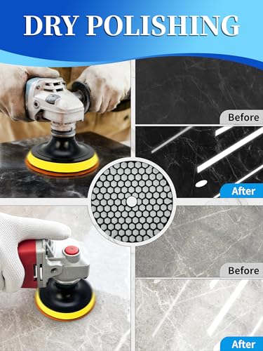 7Pcs 4-Inch Dry Diamond Polishing Pads Grit 200 for Granite Marble Stone Sanding Grinding Abrasive Set Grit 200 7pcs