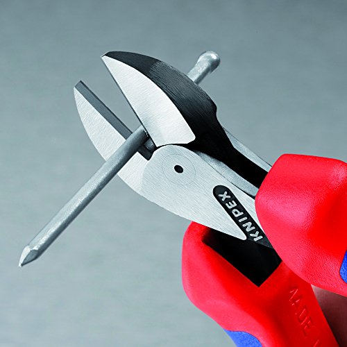Knipex Tools 73 02 160 SB X-Cut Compact Box Joint Diagonal Cutter with Comfort Grip Handle, Red/Blue