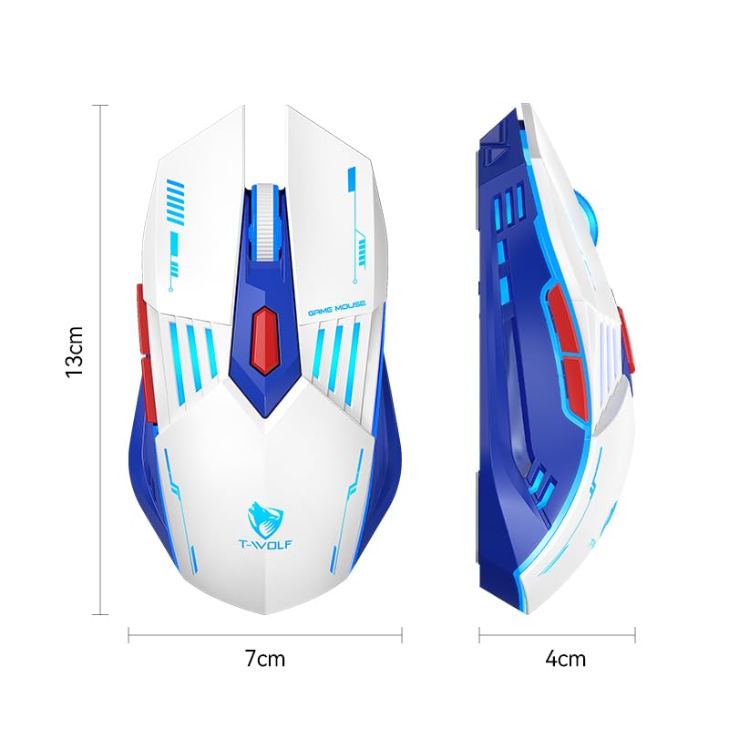 Wireless Gaming Mouse, Tri-Mode Bluetooth 5.1/2.4G/Wired Gaming Mouse, 12800 DPI RGB Computer Mouse with 7 Programmable Buttons, USB-C Rechargeable Ergonomic PC Gaming Mouse for Laptop Mac Windows