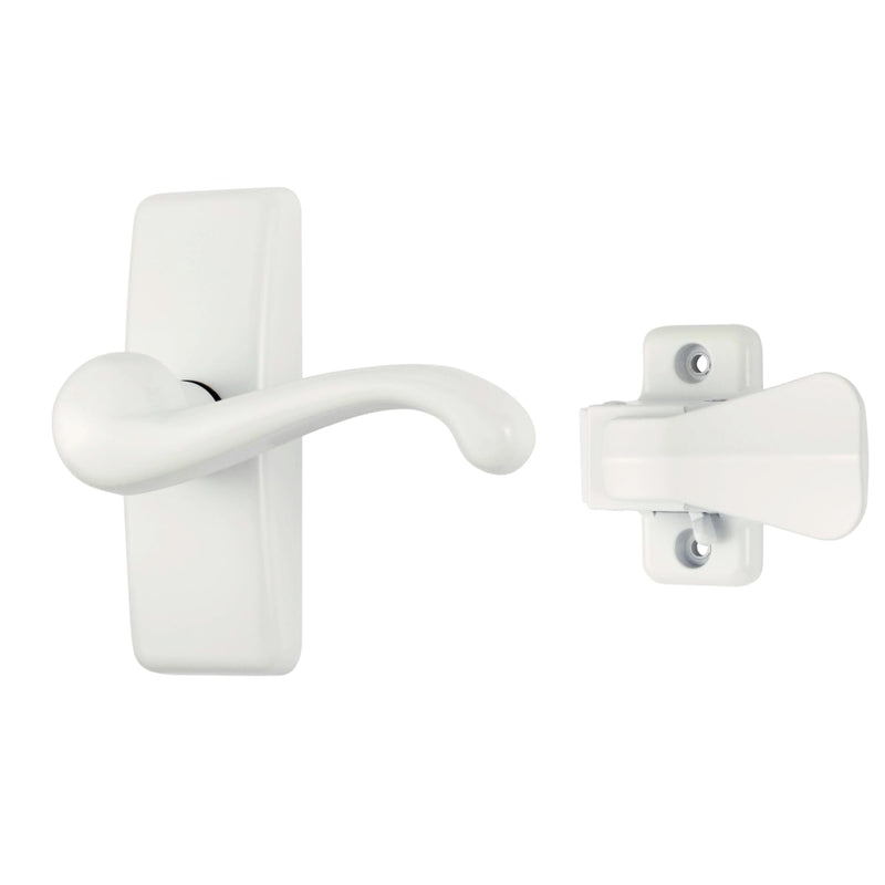 Ideal Security 9GL Bundle Standard Storm Door Closer with GL Lever Handle Set, Adjustable Speed, Smooth Closing for Lightweight to Medium Doors, White