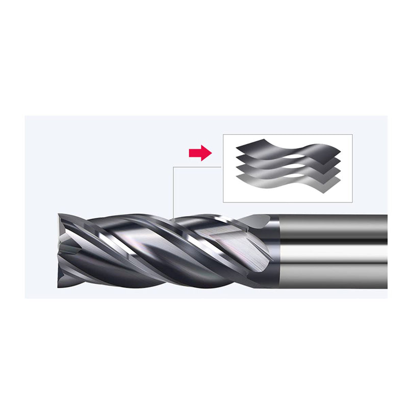 5 Pcs 5mm CNC Carbide End Mill Set, 4 Fultes Milling Cutter,Tungsten End Milling Bits Tool
