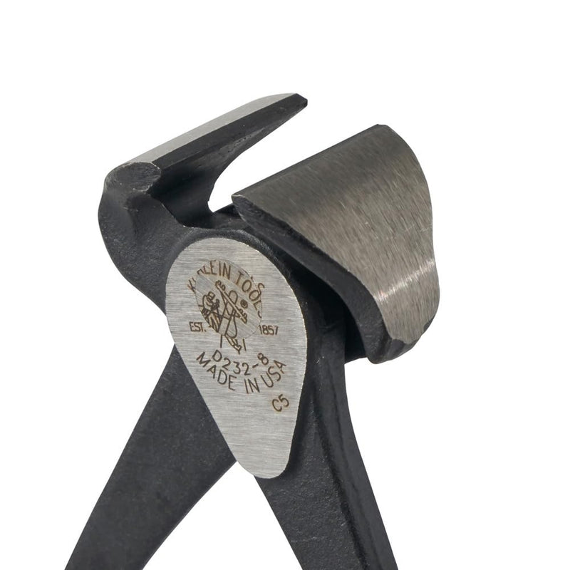 Klein Tools D232-8 End-Cutting Pliers, High-Leverage Wide Throat Clearance with Extended Handles for Longer Reach, 8-Inch