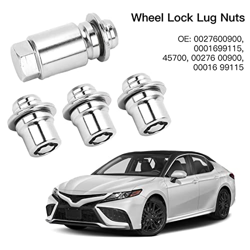 Wheel Lock Lug Nuts, M12x1.5 Wheel Lock Lug Nut Set 1.3in Height Replacement for IS300 IS250 IS350 IS200T ES300 ES330 ES350 ES300H ISF Car Wheel Locking Lug Nut Kit OE 0001699115 0027600900