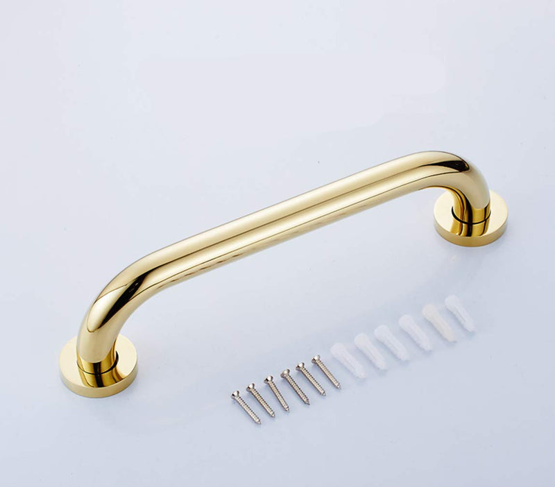 ELLO&ALLO Bathroom Shower Grab Bar with Concealed Screws, Home Care Bath Hardware, Gold Finish (16 Inch) Brushed Gold 16 Inch
