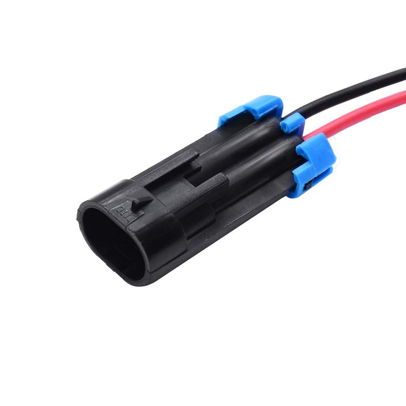 2 Pin Waterproof Electrical Connector Plug with 16 AWG Wire Harness Connectors for Car Truck Boat Etc,2 Pack 2 Way Connector