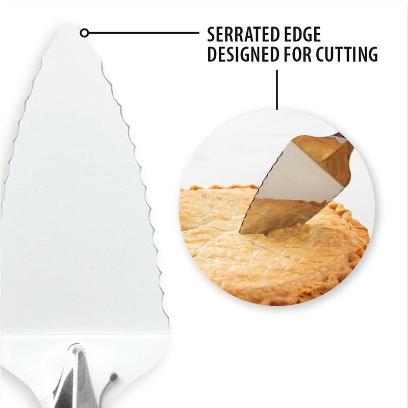 RADA Cutlery Serrated Pie Server, Silver Handle, Pack of 2