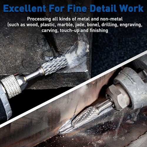 30Pcs Carbide Burr Set 1/8" Shank Compatible with Dremel Rotary Tool 30PCS, 1/8” Shank